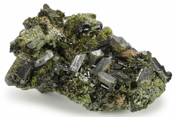 Lustrous Epidote Crystals with Actinolite - Pakistan #290482